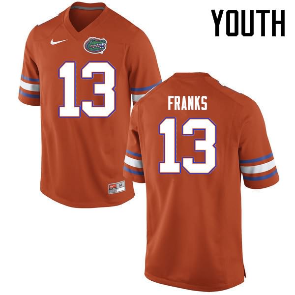 Youth NCAA Florida Gators Feleipe Franks #13 Stitched Authentic Nike Orange College Football Jersey IAJ4365DI